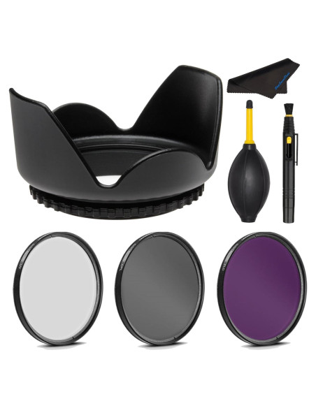 Kit de Filtros Pro 58mm Ledix + Parasol Tulipán para Canon