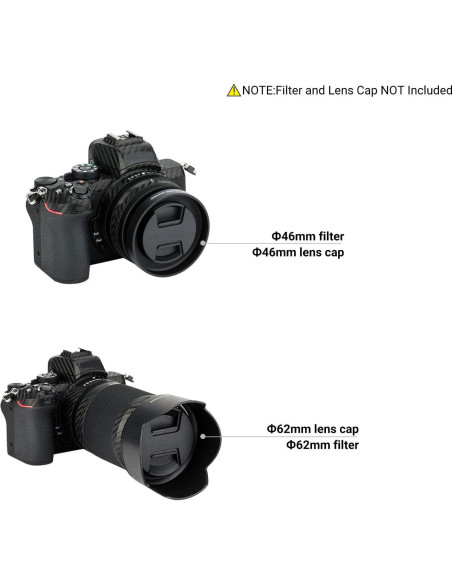 Kit de Filtros y Parasol Nikon Z30 Z50 Z fc Nikkor Z DX 16-50mm 50-250mm