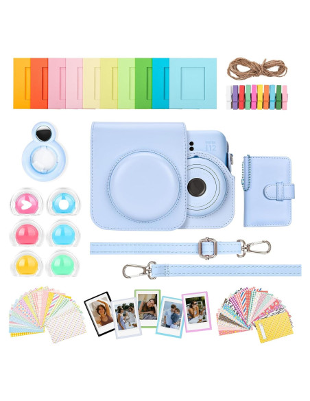 Kit 8 en 1 para Fujifilm Instax Mini 12 - Funda y Accesorios Azul