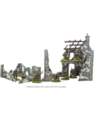 Warlord Games Hamlet en Ruinas 3 Edificios 28mm