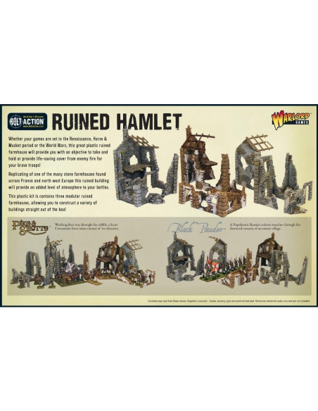 Warlord Games Hamlet en Ruinas 3 Edificios 28mm