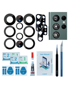 2 Cristales de Lente de Cámara Trasera LOZOP para S22 Ultra