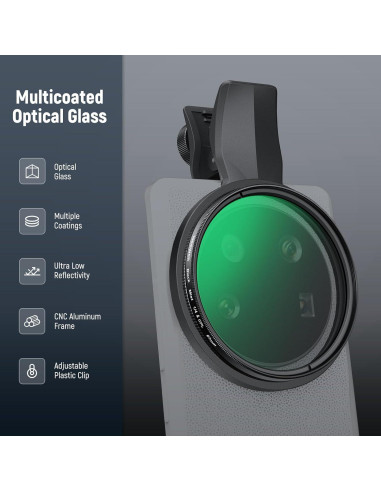 Filtro CPL y Difusión Negra 67mm NEEWER para Smartphones