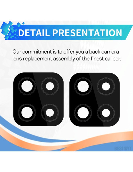Reemplazo Lente de Cámara Trasera Samsung Galaxy A12 - 2 Piezas