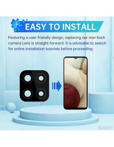 Reemplazo Lente de Cámara Trasera Samsung Galaxy A12 - 2 Piezas