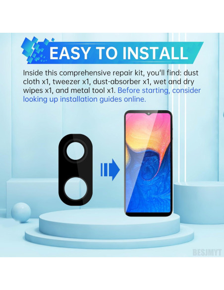Reemplazo Lente Cámara Trasera Samsung Galaxy A20 + Kit Herramientas