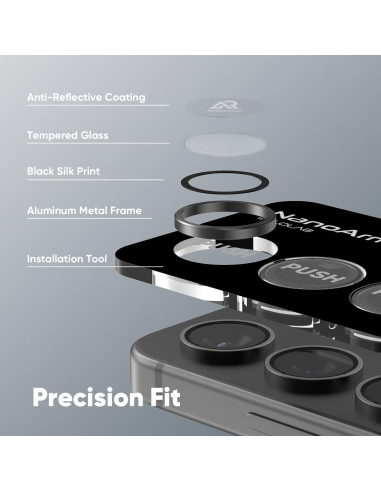 Protector de Lente de Cámara FLOLAB para Samsung Galaxy S25 - Antirreflectante, Vidrio Templado, Fácil Instalación