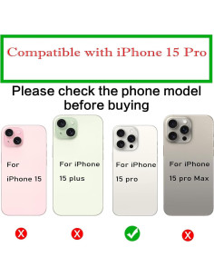 Cristal de Lente de Cámara Trasera para iPhone 15 Pro - 3 Piezas con Adhesivo y Kit de Herramientas 2