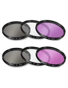 Kit de Filtros 3 Piezas 55mm y 58mm UV-CPL-FLD para Nikon DSLR