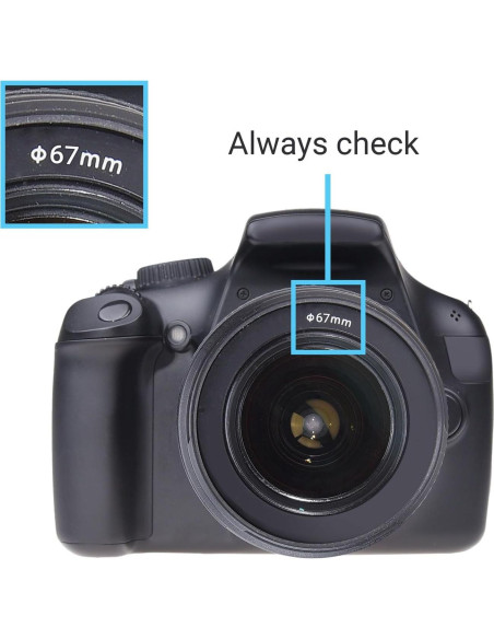 Juego de 2 Parasoles de Lente 67 mm CamKix + Tapa de Lente