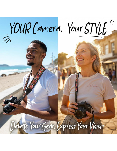 Correa de Cámara Art Tribute Roja Vintage Universal 83.82-154.94 cm