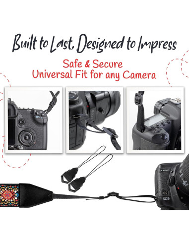 Correa de Cámara Art Tribute Roja Vintage Universal 83.82-154.94 cm