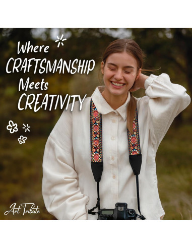 Correa de Cámara Art Tribute Roja Vintage Universal 83.82-154.94 cm