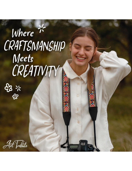 Correa de Cámara Art Tribute Roja Vintage Universal 83.82-154.94 cm