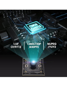 Módulo de Cámara USB 720P IFWATER Lente M7 45 Grados 2