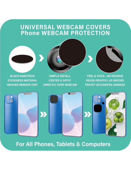 27 Piezas Cubiertas de Webcam Genérico - Reutilizables y Lavables