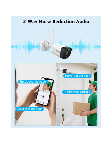 Cámara de Seguridad Inalámbrica OOSSXX 5MP con Audio Bidireccional