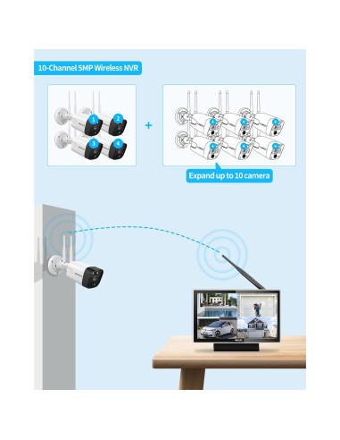 Cámara de Seguridad Inalámbrica OOSSXX 5MP con Audio Bidireccional