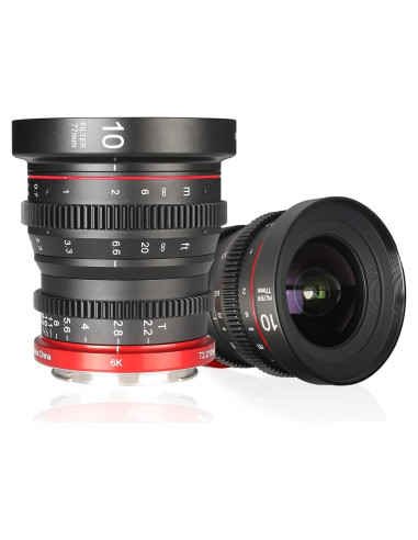 Lente de Cine Meike 10mm T2.2 Gran Angular para Canon RF