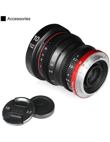 Lente de Cine Meike 10mm T2.2 Gran Angular para Canon RF Lente de Cine Meike 10mm T2.2 Gran Angular para Canon RF