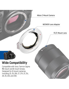 Adaptador de Lente NEEWER FE/E a Nikon Z con Enfoque Automático 2