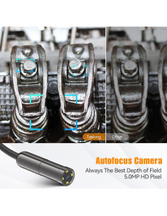 Endoscopio USB Teslong 5MP Autoenfoque 5.03m Impermeable 2