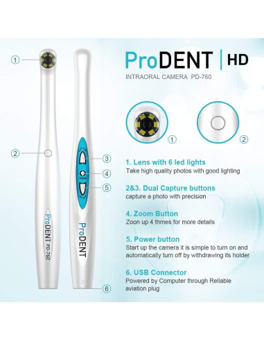 Cámara Intraoral HD ProDENT PD760 USB Compatible Software