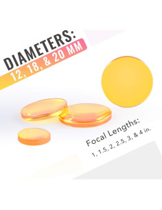Lente de Foco ZnSe 18mm OMTech para Grabadoras Láser CO2 50W-80W 2