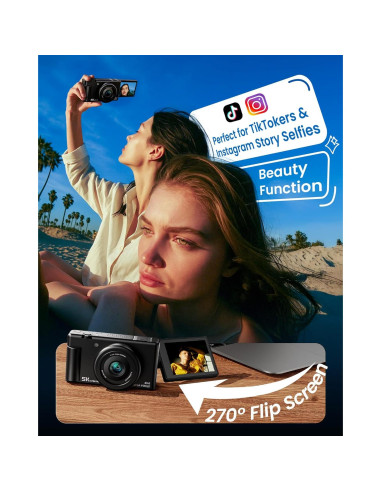 Cámara Digital Jexylon FC003 5K 64MP Zoom 18X Pantalla 3"