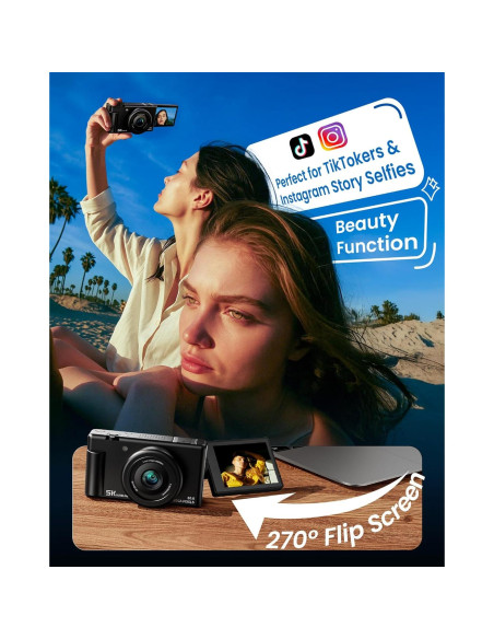 Cámara Digital Jexylon FC003 5K 64MP Zoom 18X Pantalla 3" Cámara Digital Jexylon FC003 5K 64MP Zoom 18X Pantalla 3"