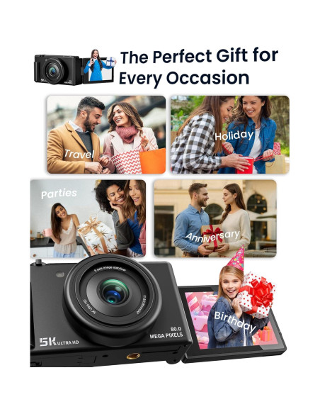 Cámara Digital Jexylon FC003 5K 64MP Zoom 18X Pantalla 3" Cámara Digital Jexylon FC003 5K 64MP Zoom 18X Pantalla 3"