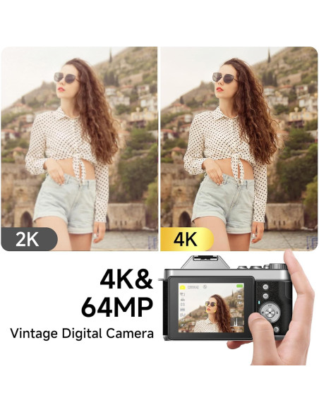 Cámara Digital Retro ASTYPHER DC122 64MP 4K Zoom Óptico 6X Cámara Digital Retro ASTYPHER DC122 64MP 4K Zoom Óptico 6X