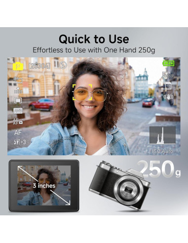 Cámara Digital Retro ASTYPHER DC122 64MP 4K Zoom Óptico 6X
