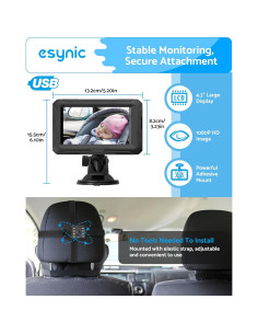 Cámara para Bebé eSynic ESYAM760 HD 1080P USB 4.3" 2