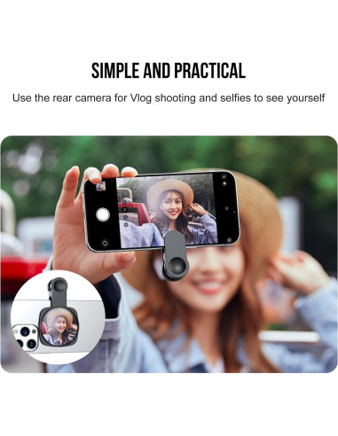 Espejo Selfie Clip WOWNOVA HD para Cámara Trasera - 12 cm