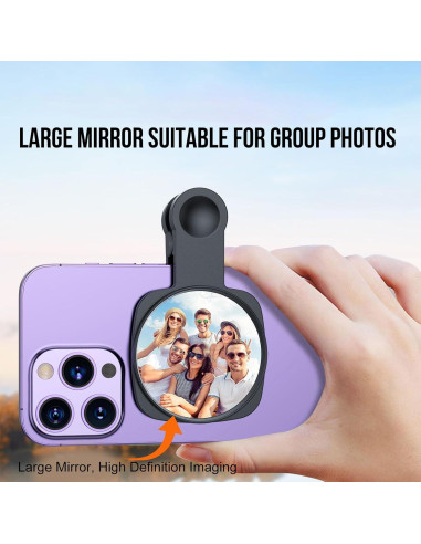 Espejo Selfie Clip WOWNOVA HD para Cámara Trasera - 12 cm