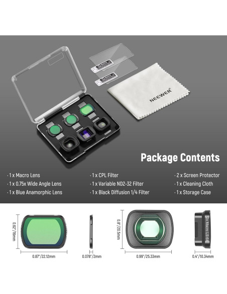 Kit de Filtros y Lentes NEEWER para DJI Osmo Pocket 3 Kit de Filtros y Lentes NEEWER para DJI Osmo Pocket 3