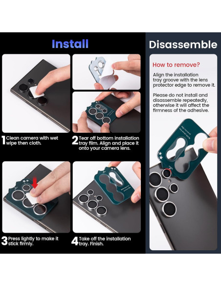 Protector de Lente de Cámara Tensea para Samsung S25 Ultra 9H