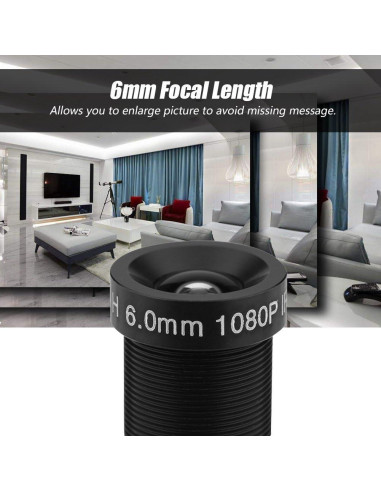 Lente de Cámara CCTV Diyeeni 6mm 2MP Visión Nocturna IR