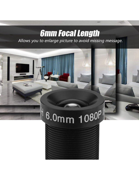 Lente de Cámara CCTV Diyeeni 6mm 2MP Visión Nocturna IR