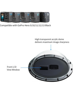 Puerto de cúpula SOONSUN para GoPro HERO 9/10/11/12/13, 45m 2
