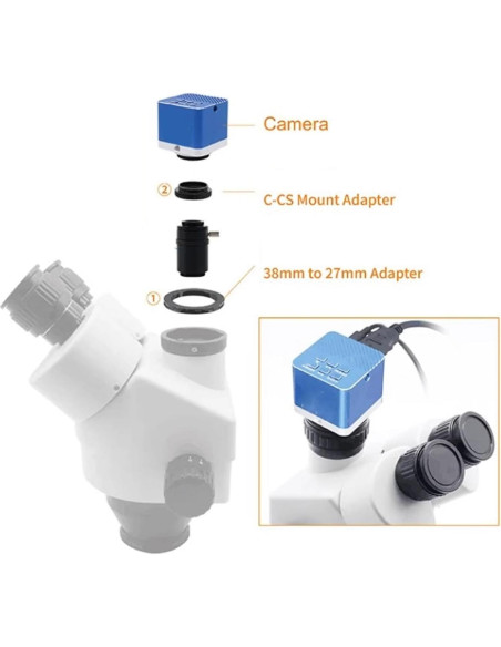 Adaptador de Montaje C Garosa para Microscopio Trinocular 0.5X