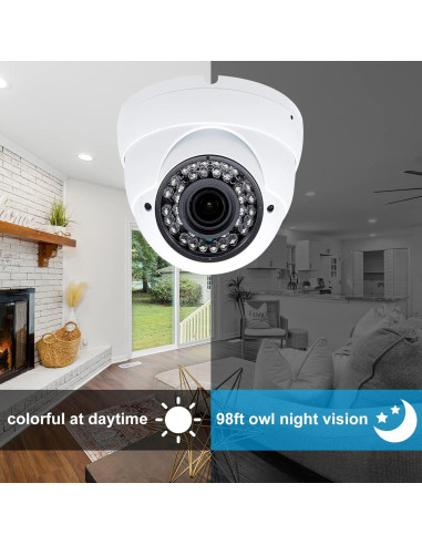 Cámara CCTV Analógica Anpviz 1080P HD Domo 4-en-1 2.8-12mm