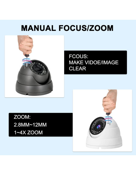 Cámara CCTV Analógica Anpviz 1080P HD Domo 4-en-1 2.8-12mm