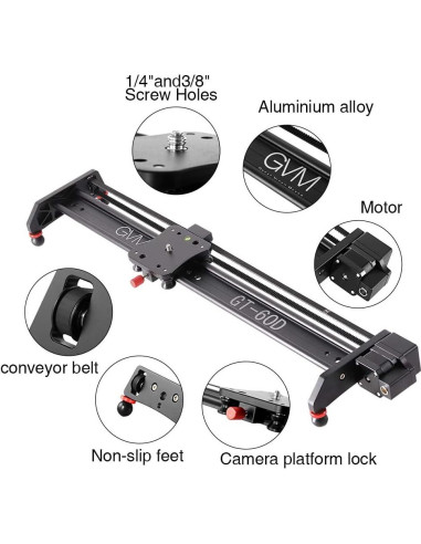 Deslizador de Cámara Motorizado GVM 68cm con Time-Lapse
