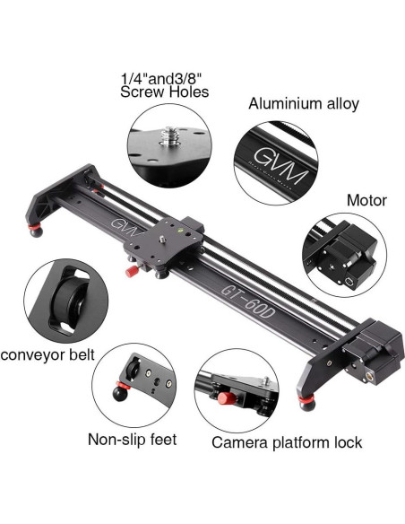 Deslizador de Cámara Motorizado GVM 68cm con Time-Lapse