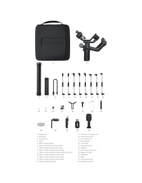 Estabilizador Gimbal FeiyuTech SCORP Mini 2 Kit 3 Ejes AI Estabilizador Gimbal FeiyuTech SCORP Mini 2 Kit 3 Ejes AI