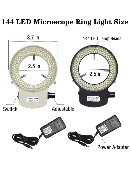 Iluminador LED Anular para Microscopio MeYourRow 144W Negro