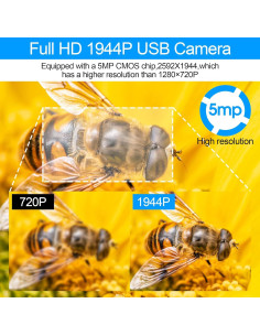 Cámara USB 5MP ALPCAM 1944P Lente Zoom Varifocal 2.8-12mm 2