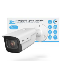 Cámara IP PoE Amcrest 5MP con Zoom Óptico 5X y AI